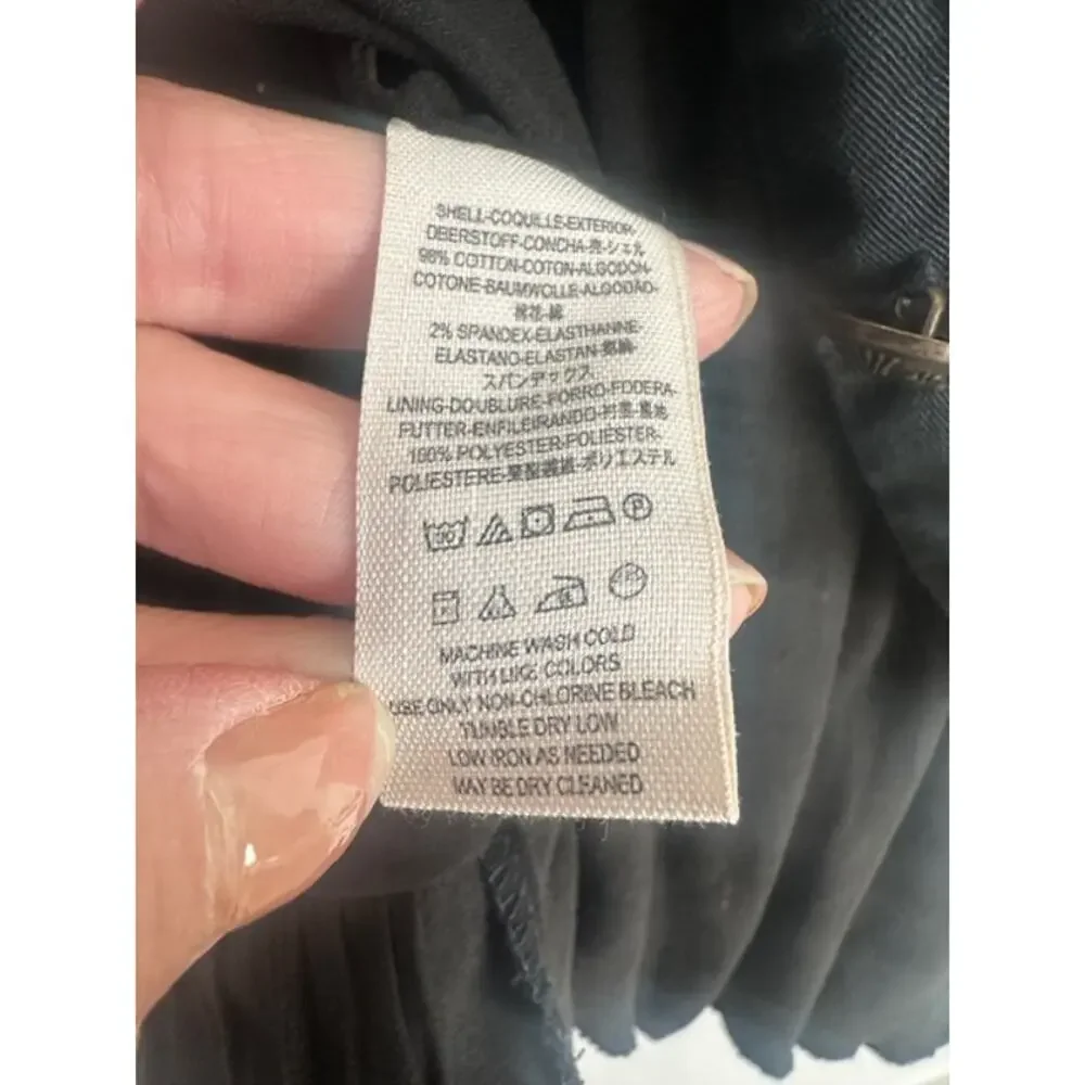 Free People Ruffled Military Romantic Jacket XS Washed Black - Picture 11 of 11